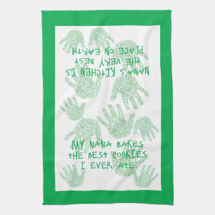 Nana's kitchen Green Grandmother gift Kitchen Towel