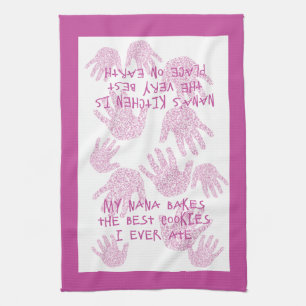 Nana's kitchen Orchid Purple Grandmother gift Kitchen Towel