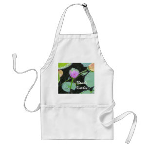 Nanas Kitchen Pretty Pink Water Lily Photo Flower Standard Apron