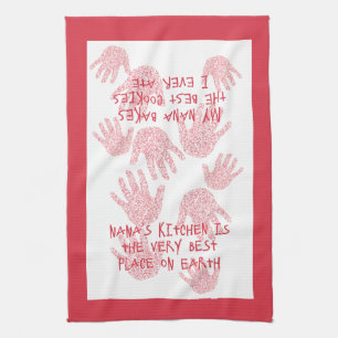 Nana's kitchen Red Grandmother gift Kitchen Towel