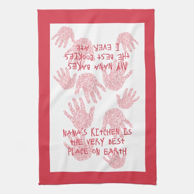 Nana's kitchen Red  Grandmother gift Towel (Vertical)