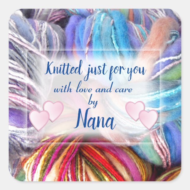 Nana's Knitting Square Sticker (Front)