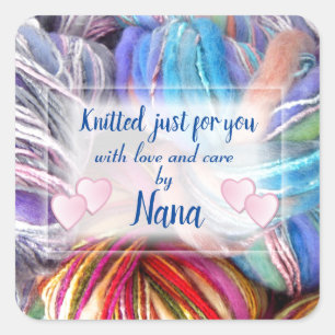 Nana's Knitting Square Sticker