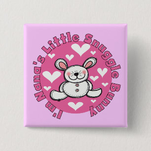Nana's Little Snuggle Bunny 2 Inch Square Button