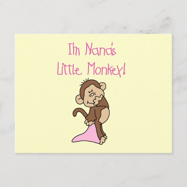 Nana's Monkey - Pink T-shirts and Gifts Postcard (Front)