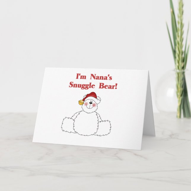 Nana's Snuggle Bear T-shirts and Gifts Holiday Card (Front)