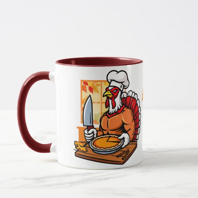 Nana's Turkey chef's pie Thanksgiving Mug (Left)