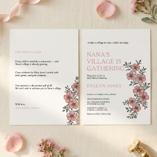 Nana's Village Baby Shower Invite - 2 Sided Edit