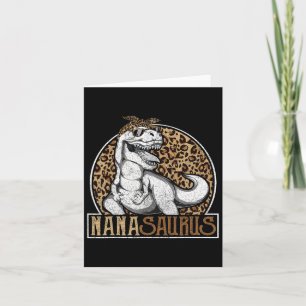 Nanasaurus Dinosaur Nana Leopard Shirt  Card