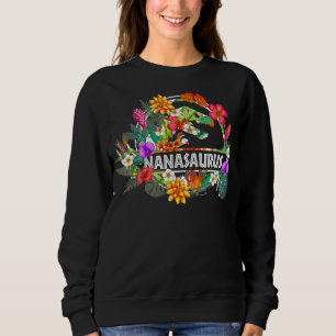 Nanasaurus Grandma Dinosaur T Rex Flower Mother's Sweatshirt