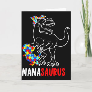 Nanasaurus T Rex Dinosaur Autism Awareness Nana Sa Card