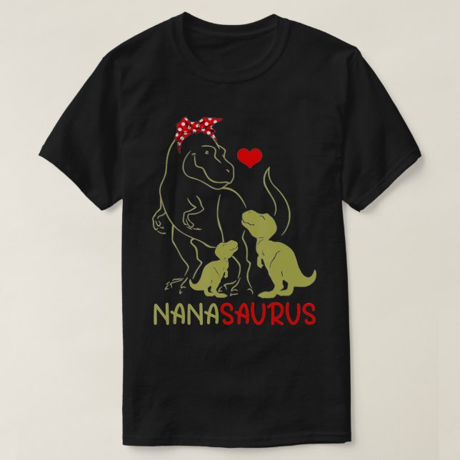 Nanasaurus  T Rex Nana Saurus Dinosaur Women Mom G T-Shirt (Design Front)