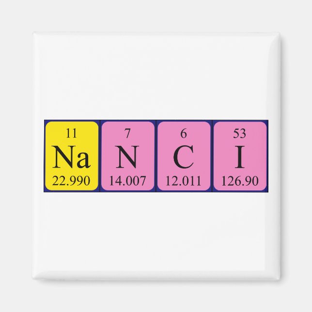 Nanci periodic table name magnet (Front)