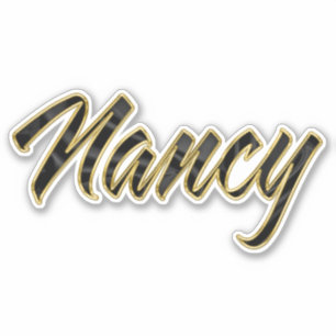 Nancy black gold lettering Sticker