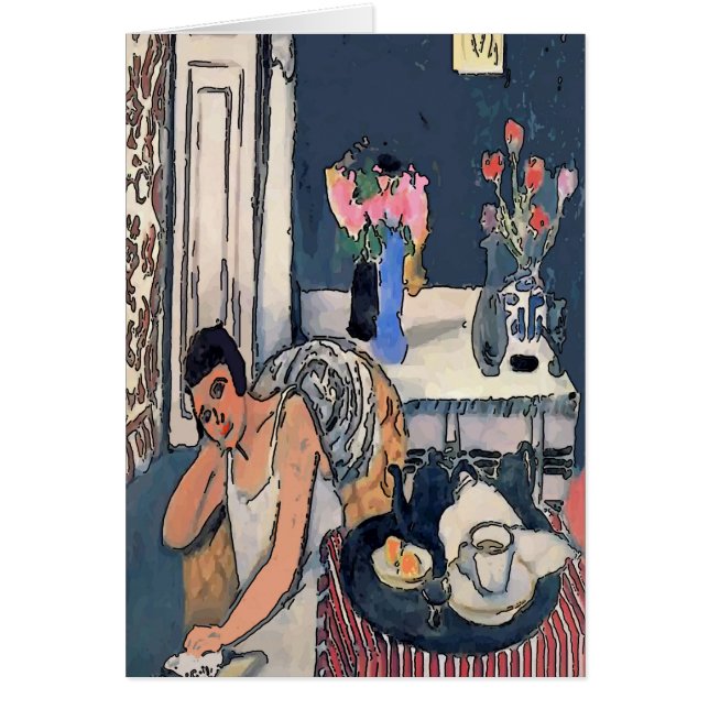 Nancy Breakf With Flowers Abstract, Matisse Style, (Front)