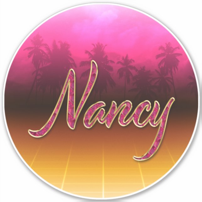 Nancy First Name golden pink Sticker (Front)