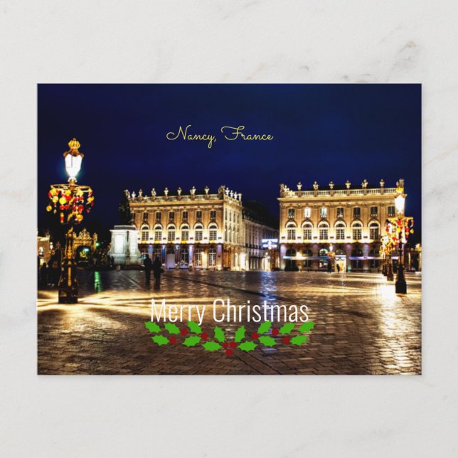 Nancy, France, Merry Christmas! Postcard (Front)