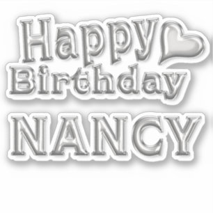 Nancy Happy Birthday silver Sticker