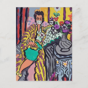 Nancy in Health Mask Postcard