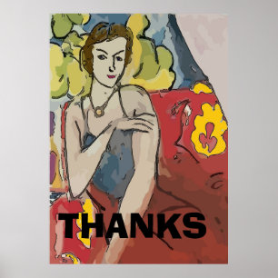 Nancy In Red Chair, add text Poster