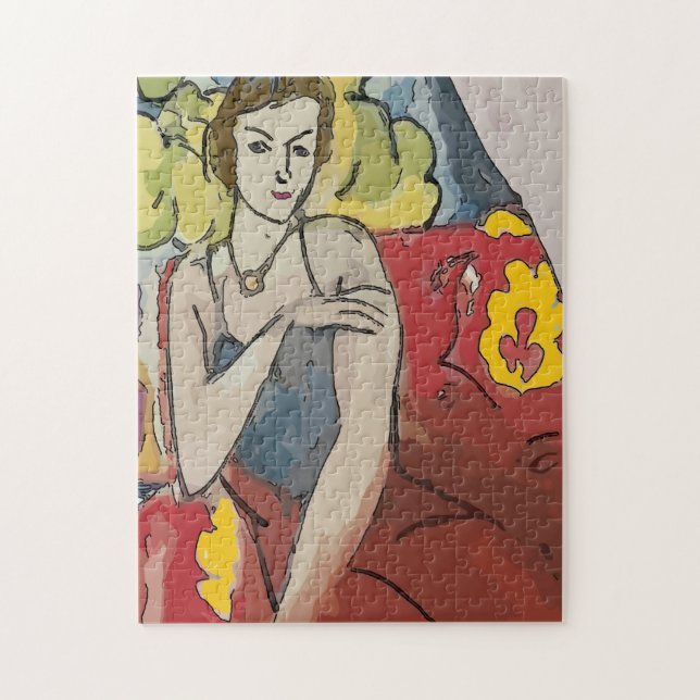 Nancy in Red Chair Jigsaw Puzzle (Vertical)