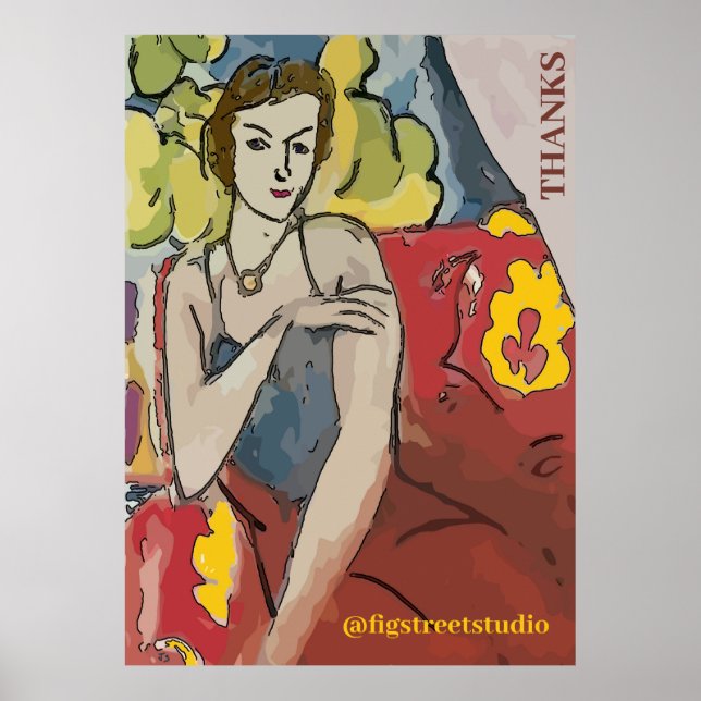 Nancy In Red Chair, THANKS, add text Poster (Front)