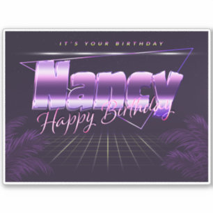Nancy Name First name lila retro Sticker Birthday