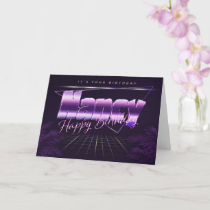 Nancy Name Vorname lila retro Karte Geburtstag Card