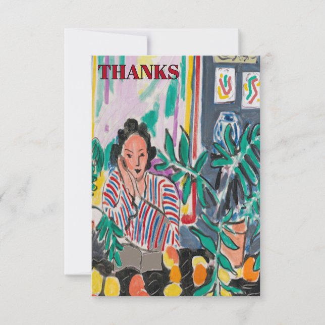 Nancy on Cell Phone, add text, Poster Thank You Card (Front)