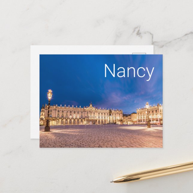 Nancy Place Stanislas Grand Est France Sunset Holiday Postcard (Front/Back In Situ)
