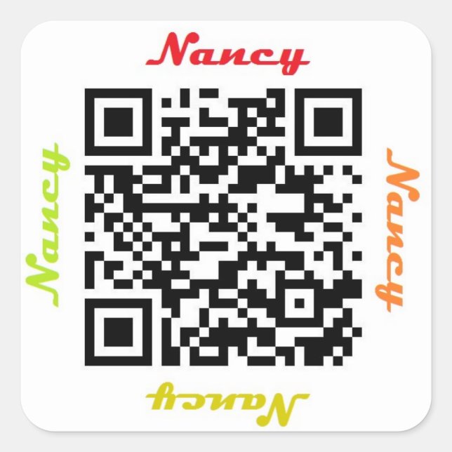 Nancy QR Code Personalized NAME Sticker (Front)