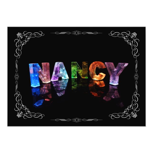 Nancy  - The Name Nancy in 3D Lights (Photograph) Photo Print (Front)