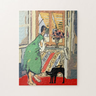 Nancy with Black Cat Jigsaw Puzzle