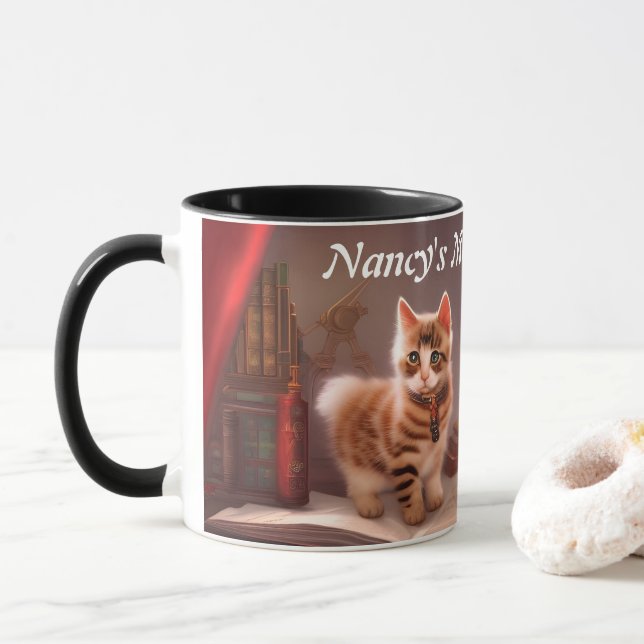 Nancy's Morning Coffee Personalized Customizable Mug (With Donut)