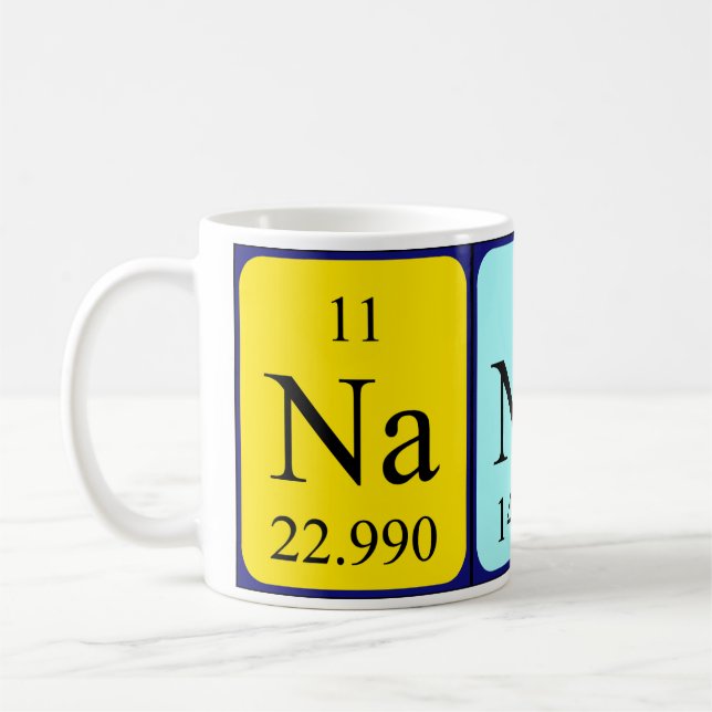 Nando periodic table name mug (Left)