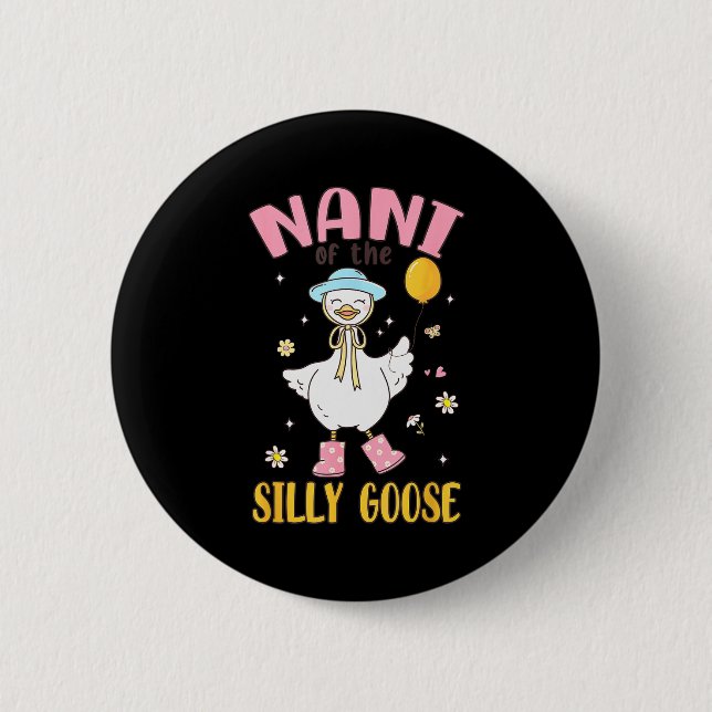 Nani Of The Silly Goose First Birthday Family Matc 2 Inch Round Button (Front)