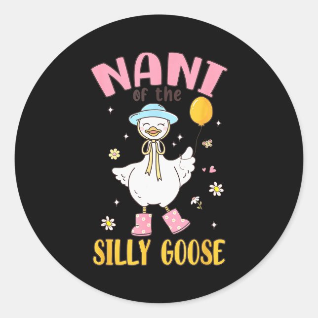 Nani Of The Silly Goose First Birthday Family Matc Classic Round Sticker (Front)
