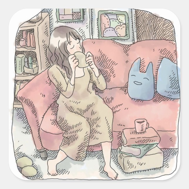 Naniniji Square Sticker (Front)