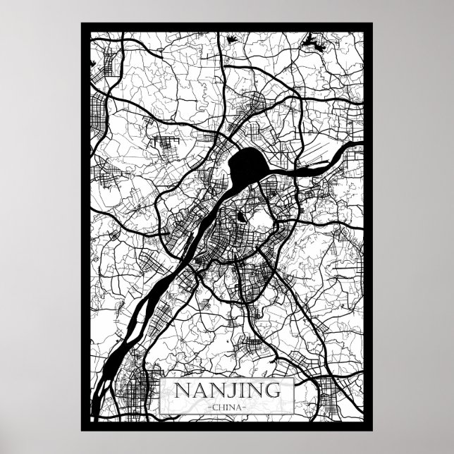 Nanjing China Map Poster (Front)