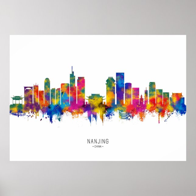 Nanjing China Skyline Poster (Front)