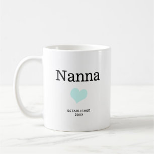 Nanna, Blue Heart, Single Photo Custom Coffee Mug