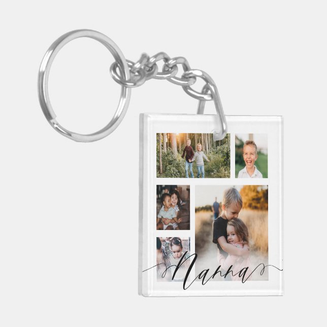 Nanna | Grandchildren Photos Special Message Keychain (Front Left)