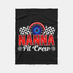 Nanna Pit Crew Racing Family Race Car Birthday Boy Fleece Blanket