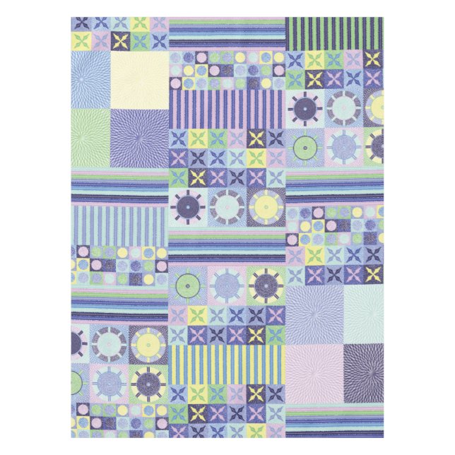 Nanna's Pretty Faux Knit Crochet Blanket Pattern Tablecloth (Front)