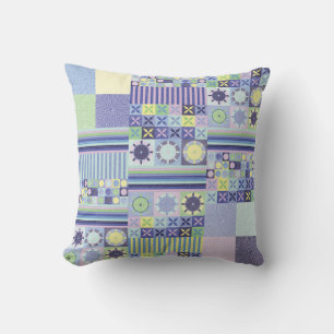 Nanna's Pretty Faux Knit Crochet Blanket Pattern Throw Pillow