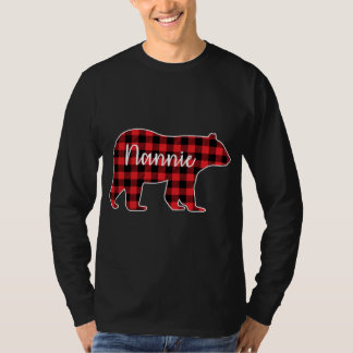 Nannie Bear Red Plaid Family Matching Christmas Pa T-Shirt