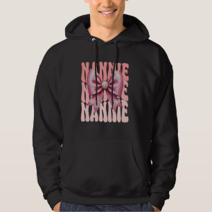 Nannie Coquette Bow Pink Cute Grandma Mother's Day Hoodie