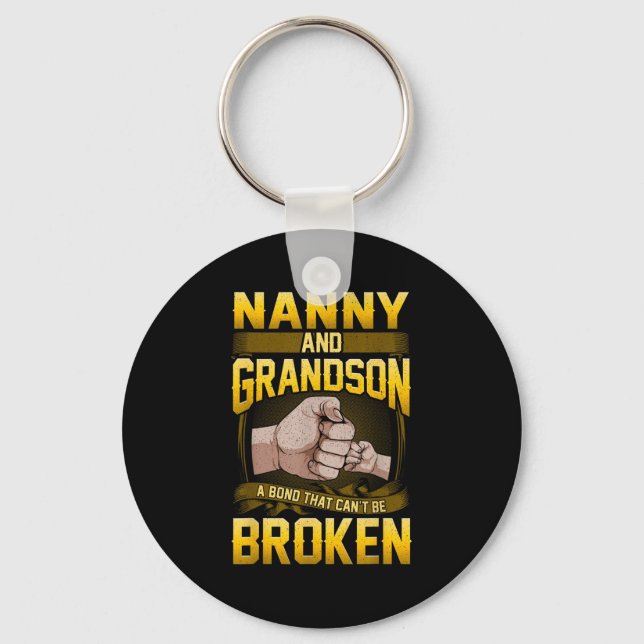 Nanny And Grandson A Bond That Can't Be Broken Shi Keychain (Front)