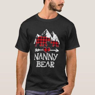 Nanny Bear Christmas Pajama Red Plaid Buffalo Fami T-Shirt