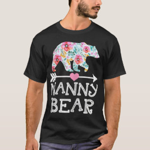 Nanny Bear Mom Grandma Floral Happy Mother's Day C T-Shirt
